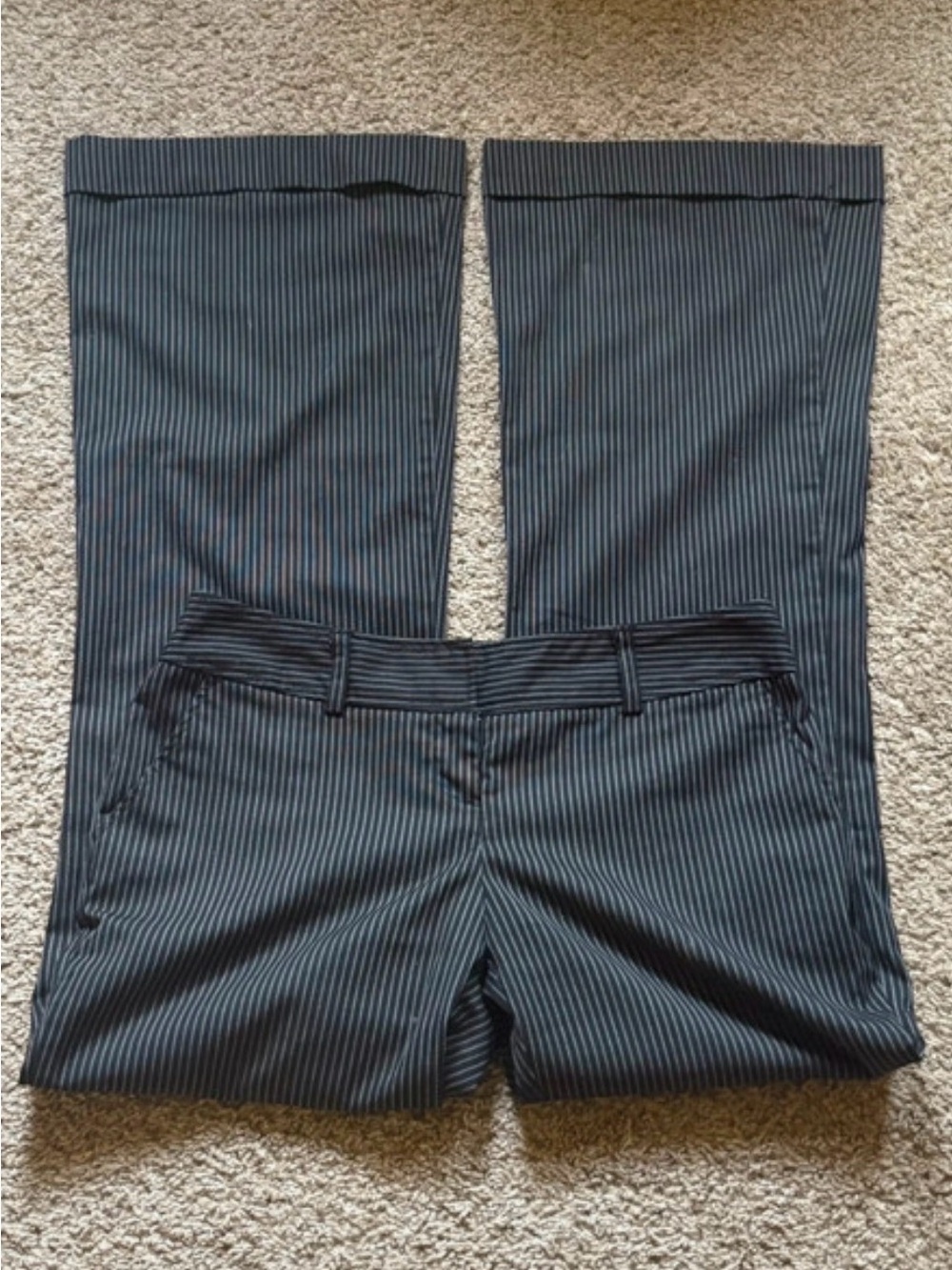 Pinstripe Dress Pants - Black with Subtle Gray Stripes